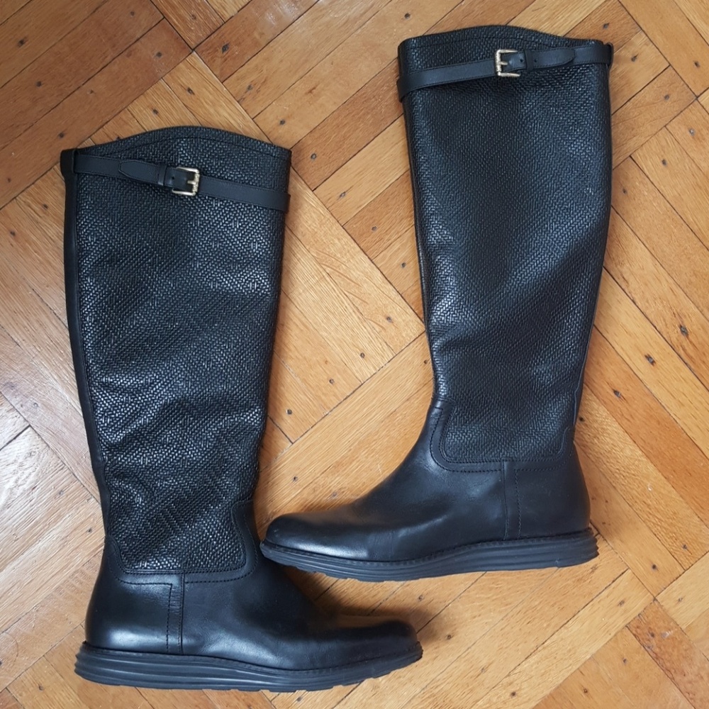 Cole Haan black leather boots sz 8